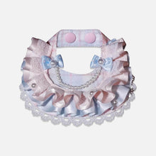 Load image into Gallery viewer, Bonbon Cat Bib | Handmade Pink and Blue Ruffle Cat Bib | MissyMoMo