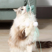Load image into Gallery viewer, Cat Playing with Bow Whisker Twister Cat Wand | Kitten & Cat Toys | MissyMoMo