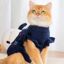 Load image into Gallery viewer, Cat in Navy Cherry Print Sweater | MissyMoMo