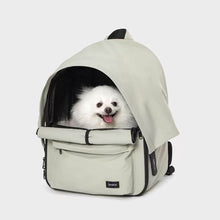 Load image into Gallery viewer, Cove Expandable Cat Backpack with White Small Dog | Grey Pet Carrier Backpack | MissyMoMo