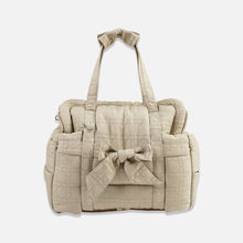 Load image into Gallery viewer, Cat Car Carrier in Quilted Design with Bow Detail | MissyMoMo