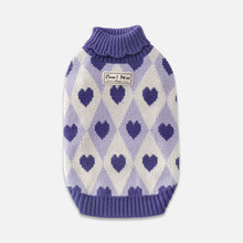 Load image into Gallery viewer, Cupid Cat Sweater | Purple Heart Pattern Sweater for Cats | MissyMoMo