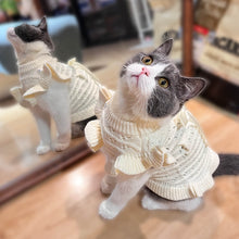 Load image into Gallery viewer, Cat in White Knit Dress | MissyMoMo