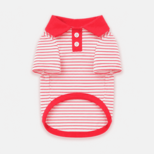 Load image into Gallery viewer, Red Striped Polo Shirt for Cats | MissyMoMo