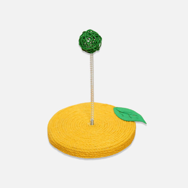 Lemon Sisal Scratcher with Rattan Spring Ball | Interactive Cat Toys
