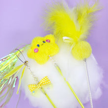 Load image into Gallery viewer, Lucky Star and Feather Ribbon Cat Wand Toys | Cat Teasers | MissyMoMo