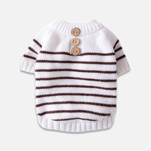 Load image into Gallery viewer, MoMo Cat Sweater | White Striped Sweater for Cats | MissyMoMo
