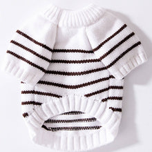 Load image into Gallery viewer, MoMo Cat Sweater | White Striped Sweater for Cats | MissyMoMo