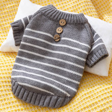 Load image into Gallery viewer, MoMo Cat Sweater | Gray Striped Sweater for Cats | MissyMoMo