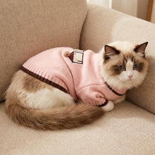 Load image into Gallery viewer, Ragdoll Cat Wearing Pink Mochi Cat Sweater | Cozy Knit Cat Sweater | MissyMoMo