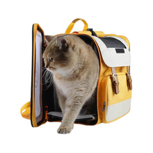Load image into Gallery viewer, Cat Getting Out of Paw Voyager Orange Expandable Cat Backpack | Soft Cat Carrier | MissyMoMo