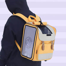 Load image into Gallery viewer, Carrying Cat with Paw Voyager Orange Expandable Cat Backpack | Soft Cat Carrier | MissyMoMo