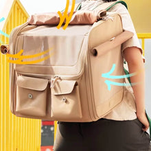 Load image into Gallery viewer, Breathable Mesh of Collapsible Brown Cat Backpack | MissyMoMo