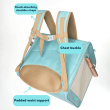 Load image into Gallery viewer, Back of Collapsible Blue Cat Backpack | MissyMoMo