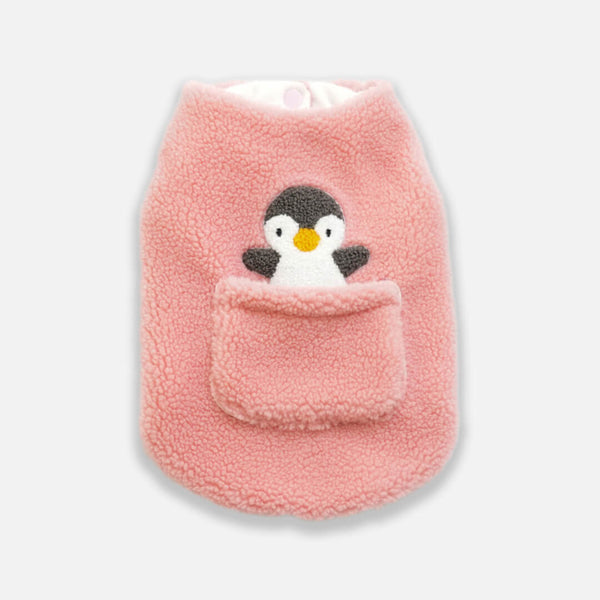 Pink Fleece Penguin Vest for Cats & Kittens | MissyMoMo