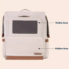 Load image into Gallery viewer, Beige Collapsible Leather Cat Traveling Backpack | MissyMoMo