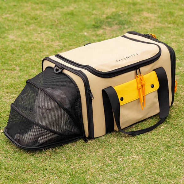 Cat Inside Breathable and Expandable Cat Carrier for Flying | MissyMoMo