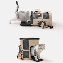 Load image into Gallery viewer, Cat Getting Into Petstar Voyager Expandable Cat Backpack | Pet Carrier | MissyMoMo