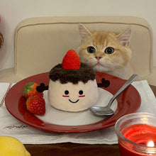 Load image into Gallery viewer, Cat with Cute Plush Strawberry Cake Catnip Toy with Squeaker | MissyMoMo