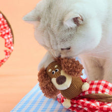 Load image into Gallery viewer, Cat Nuzzling Plush Puppy Chef on Spiral Cat Tunnel | Cute Cat Toys | MissyMoMo