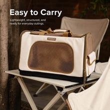 Load image into Gallery viewer, Puurof Cat Duffle Travel Carrier on Outdoor Table | MissyMoMo