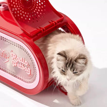 Load image into Gallery viewer, Cat Exiting RadioMoMo Vintage Retro Red Hard Cat Carrier | MissyMoMo