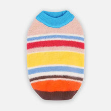 Load image into Gallery viewer, Rainbow Stripe Cat Sweater | Colorful Knit Cat Sweater | MissyMoMo