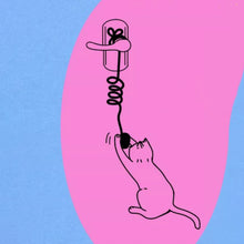 Load image into Gallery viewer, Tennis Pawtner Cat Bungee Teaser Wand | Cat Toys | MissyMoMo