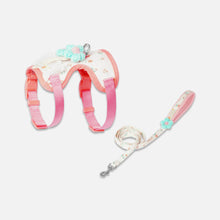 Load image into Gallery viewer, Red Floral H-Style Cat Harness & Leash Set | MissyMoMo