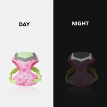 Load image into Gallery viewer, Reflective Trim of Green & Pink Mesh Cat Vest Harness | MissyMoMo