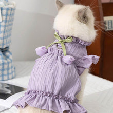 Load image into Gallery viewer, Cat in Purple Tulip Cat Dress | Cute Ruffle Cat Clothes | MissyMoMo
