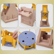 Load image into Gallery viewer, Felt Windmill Cat Toy Slot Together Assembly Pieces | Treat Dispenser Cat Toys | MissyMoMo