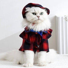 Load image into Gallery viewer, Bella Cat Shirt | Cat in Red Plaid Shirt | Cat Clothes | MissyMoMo