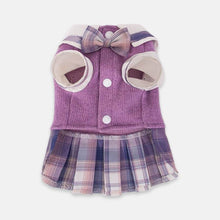 Load image into Gallery viewer, Hana Cat Dress | Purple Plaid Dress for Cats & Kittens | Cat Clothes | Dress for Pets | MissyMoMo