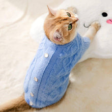 Load image into Gallery viewer, Catsby Knit Cat Cardigan | Cat Clothes | Pet Clothes | MissyMoMo