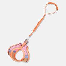 Load image into Gallery viewer, Marshmallow Reflective Cat Harness & Leash Set in Orange and Pink Combo | MissyMoMo