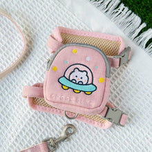 Load image into Gallery viewer, Milo Cat Harness & Leash Set In Pink With Cloud Design | MissyMoMo