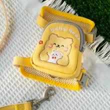 Load image into Gallery viewer, Milo Cat Harness & Leash Set In Yellow With Bear Design | MissyMoMo