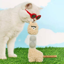 Load image into Gallery viewer, Cat in Red Sunglasses Nosing an Alpaca Cat Toy | Cute Cat Toys | MissyMoMo

