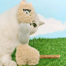 Load image into Gallery viewer, Cat Lying Down Holding an Alpaca Cat Toy | Silvervine Cat Toys | MissyMoMo

