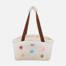 Load image into Gallery viewer, Arkika Pompom Cat Carrier | Beige Pet Shoulder Bag | MissyMoMo
