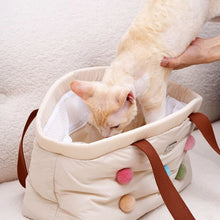 Load image into Gallery viewer, Getting a Cat in a Cat Shoulder Bag | MissyMoMo
