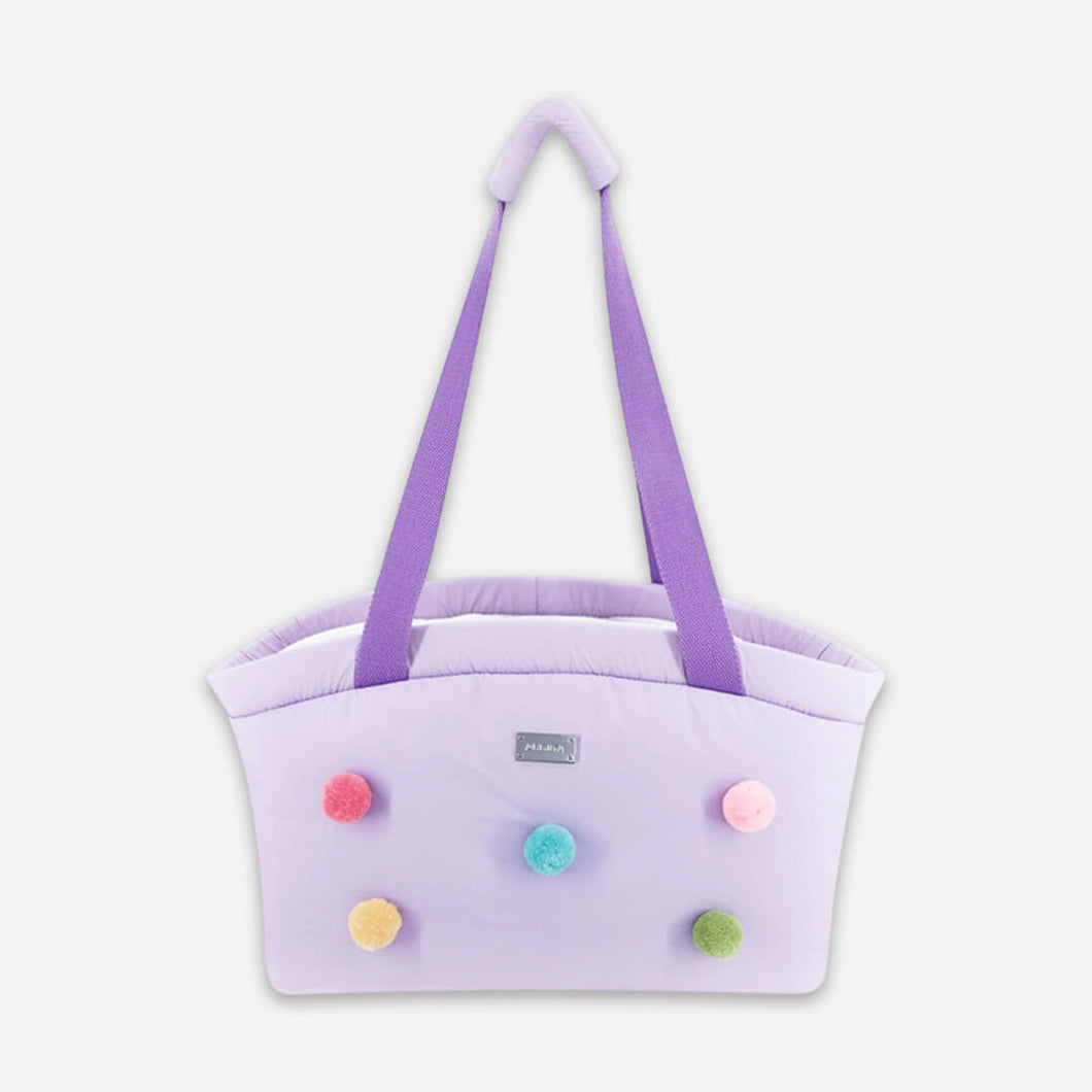 Arkika Pompom Cat Carrier | Purple Pet Shoulder Bag | MissyMoMo