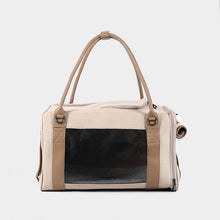 Load image into Gallery viewer, Beige Duffle Cat Bag | Luxurious Pet Carrier | MissyMoMo

