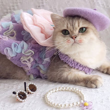 Load image into Gallery viewer, Cat in Cute Lilac Dress | MissyMoMo
