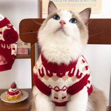 Load image into Gallery viewer, Crimson Cat Sweater On Cat | Soft Knit Winter Cat Outfit | MissyMoMo
