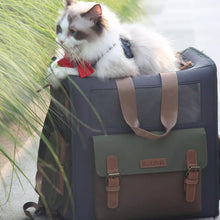 Load image into Gallery viewer, Small Cat Sitting Inside Cat Carrier Backpack | MissyMoMo
