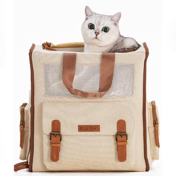 Cat Inside Stylish Beige Cat Backpack | MissyMoMo