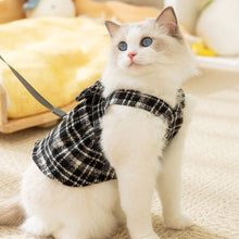 Load image into Gallery viewer, Cat in Chic Black Plaid Dress | MissyMoMo
