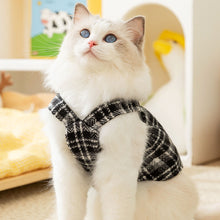 Load image into Gallery viewer, Cat in Chic Black Plaid Dress | MissyMoMo
